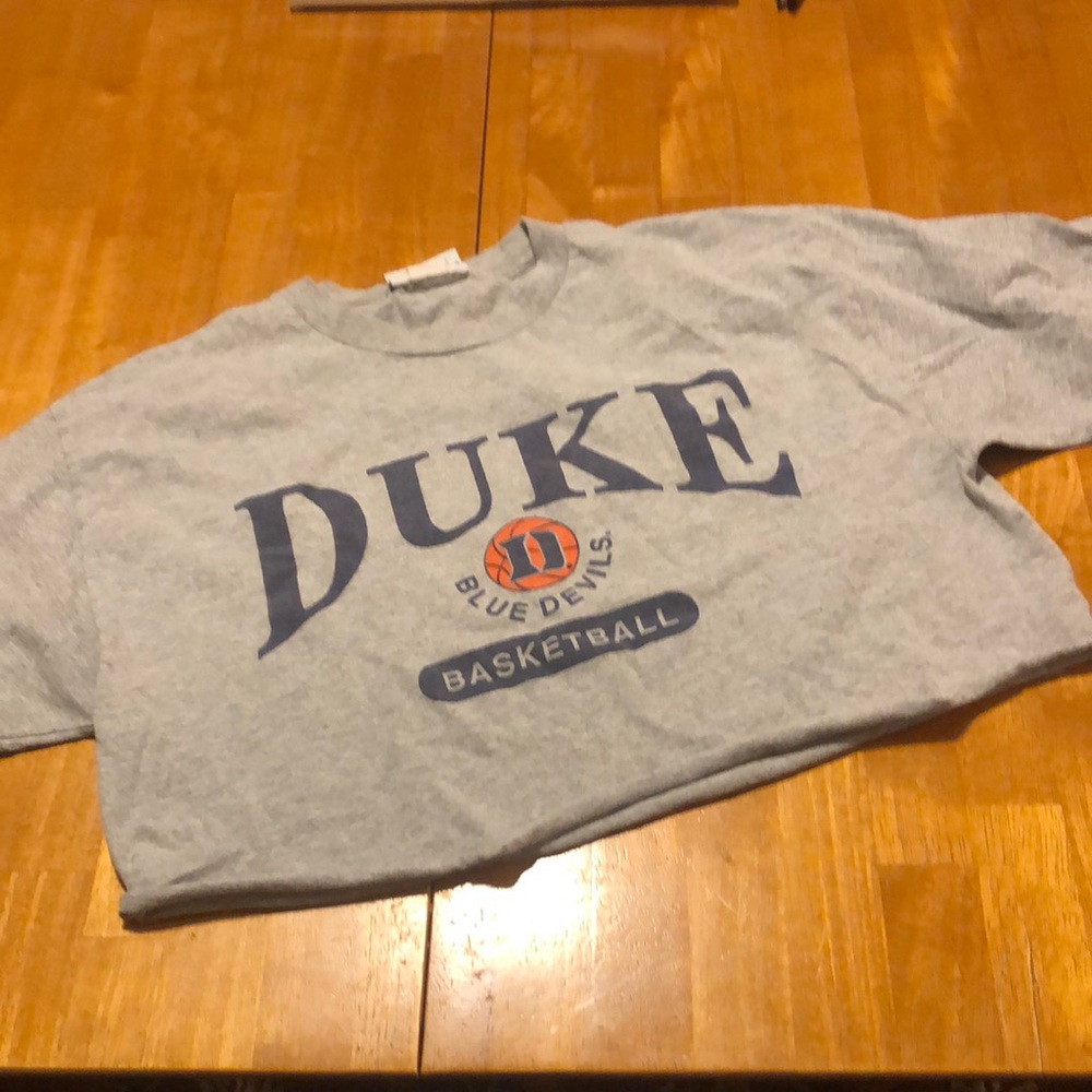 Authentic Duke University Blue Devils basketball crop t-shirt
